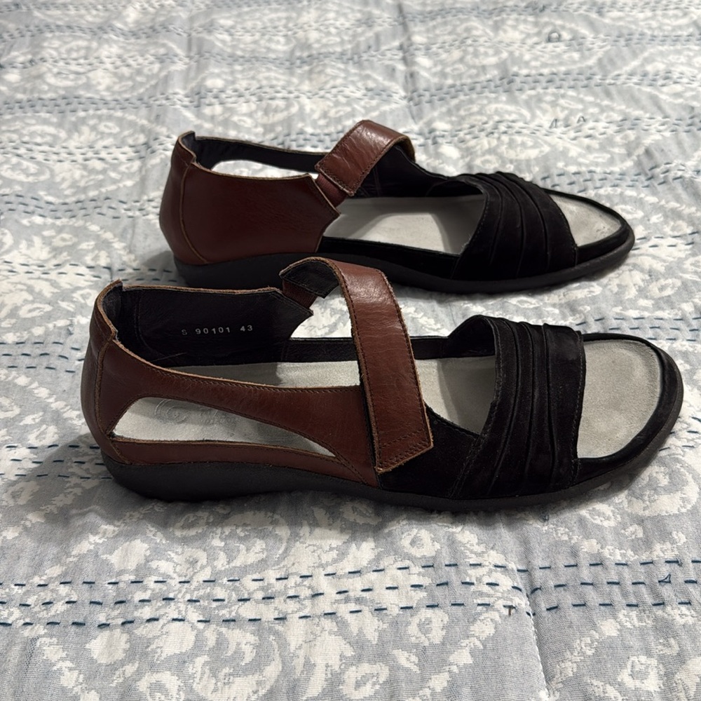 Naot Black and Brown Sandals with Cushioned Footbed - Picture 3 of 7